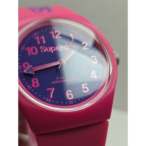 Superdry Pink Urban Silicone Quartz Watch Purple Dial New Battery 5 ATM 38mm Fun main image 7
